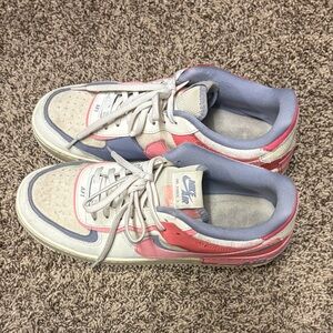 Nike Sneakers - White, Pink, and Blue Air Force’s